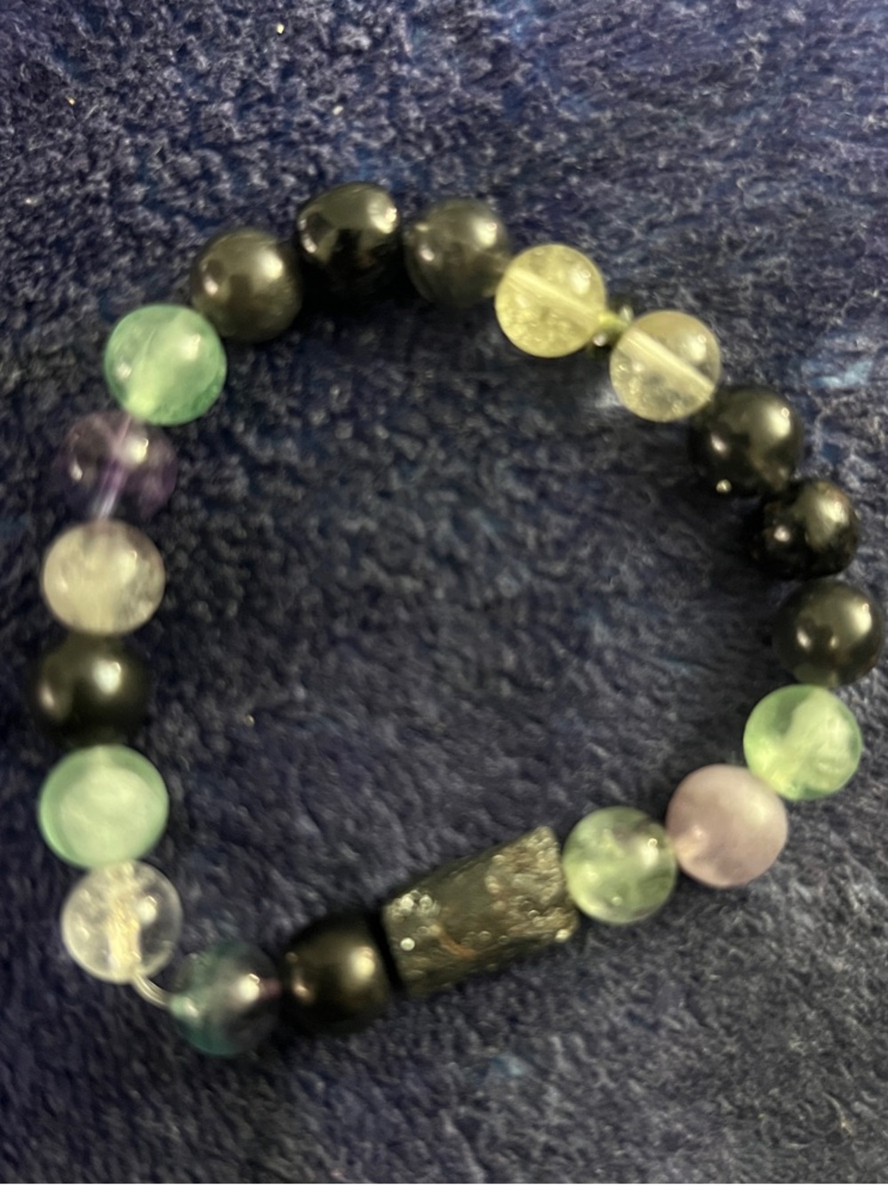 RARE Bracelet/Libyan Desert Glass/Moldavite/Shungite/Greenland Nuummite/Agni Man